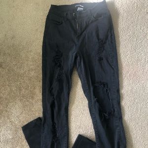 Black ripped Fashion Nova jeans